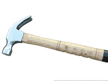 128- American fingerprint wooden handle claw hammer
